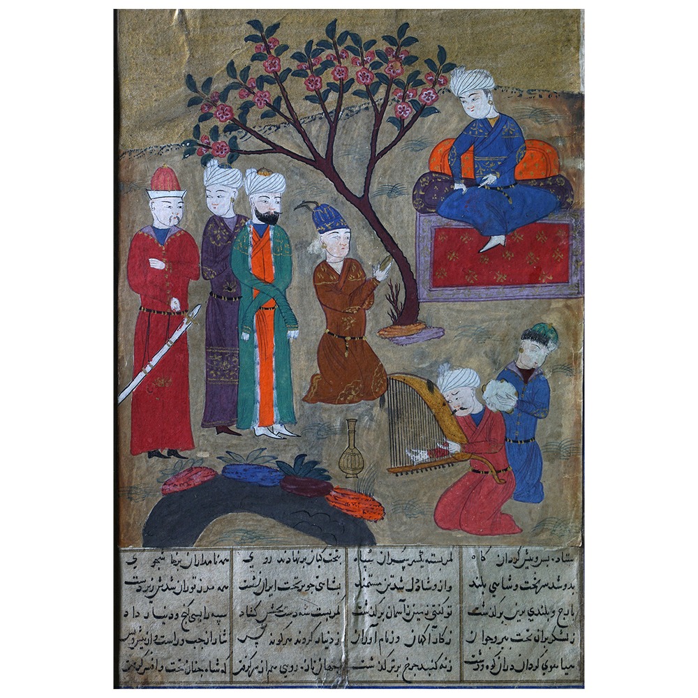 ۶۹- نگارگر تیموری- تفرج در باغ